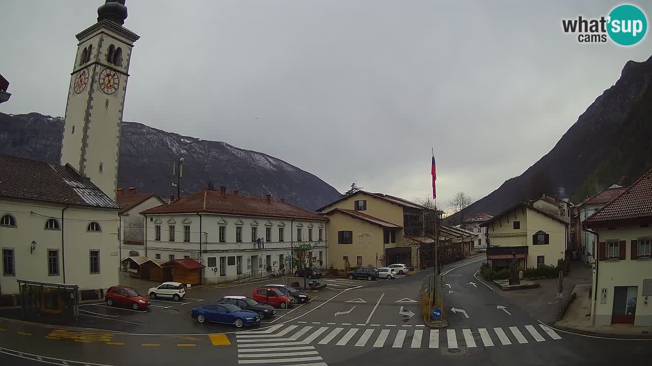 Spletna kamera Kobarid center mesta – dolina Soče – Slovenija