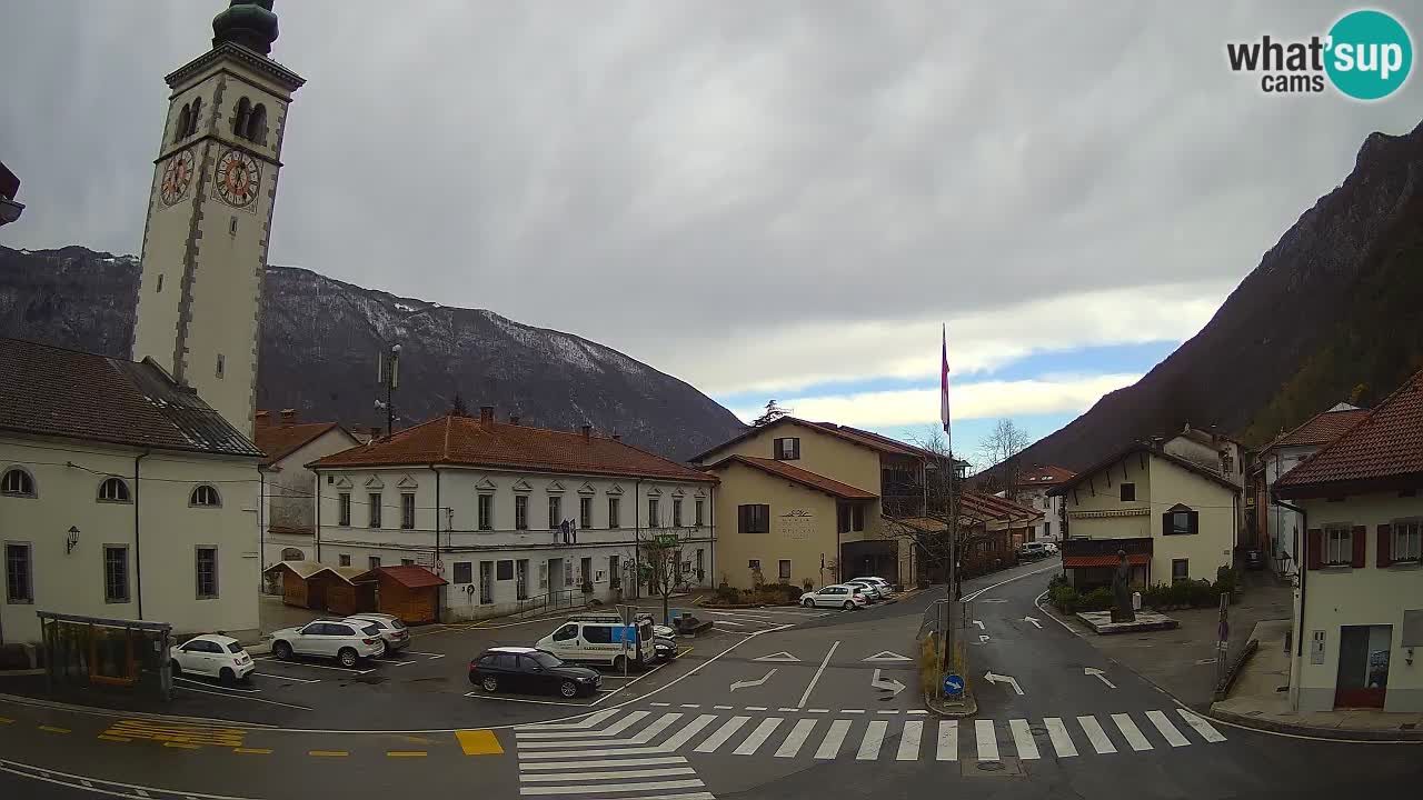 Spletna kamera Kobarid center mesta – dolina Soče – Slovenija