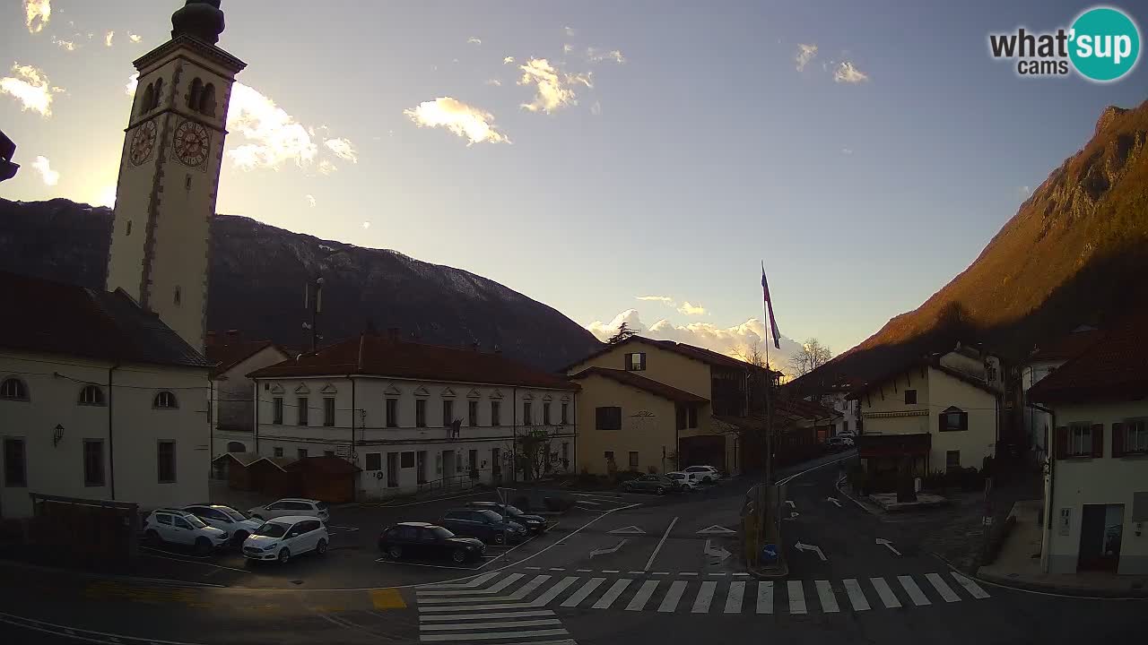 Cámara web en vivo Centro de la ciudad de Kobarid – Valle de Soča – Eslovenia