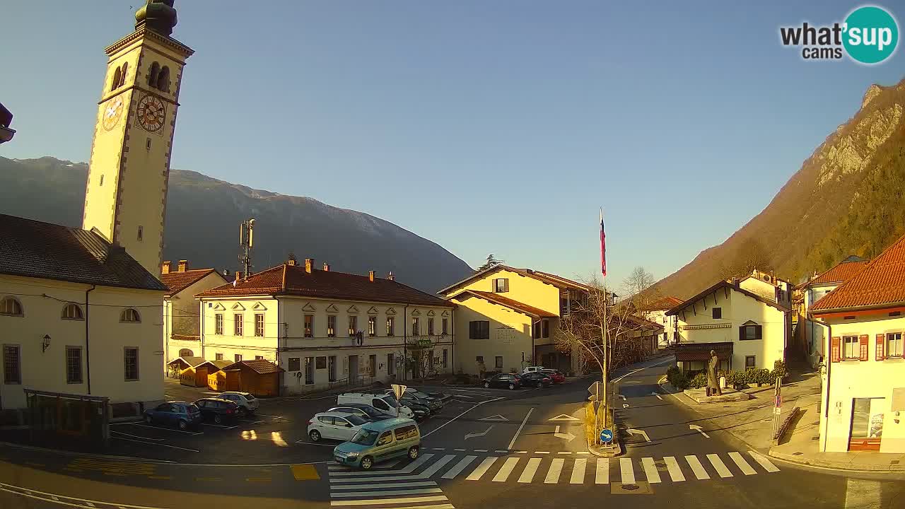 Spletna kamera Kobarid center mesta – dolina Soče – Slovenija