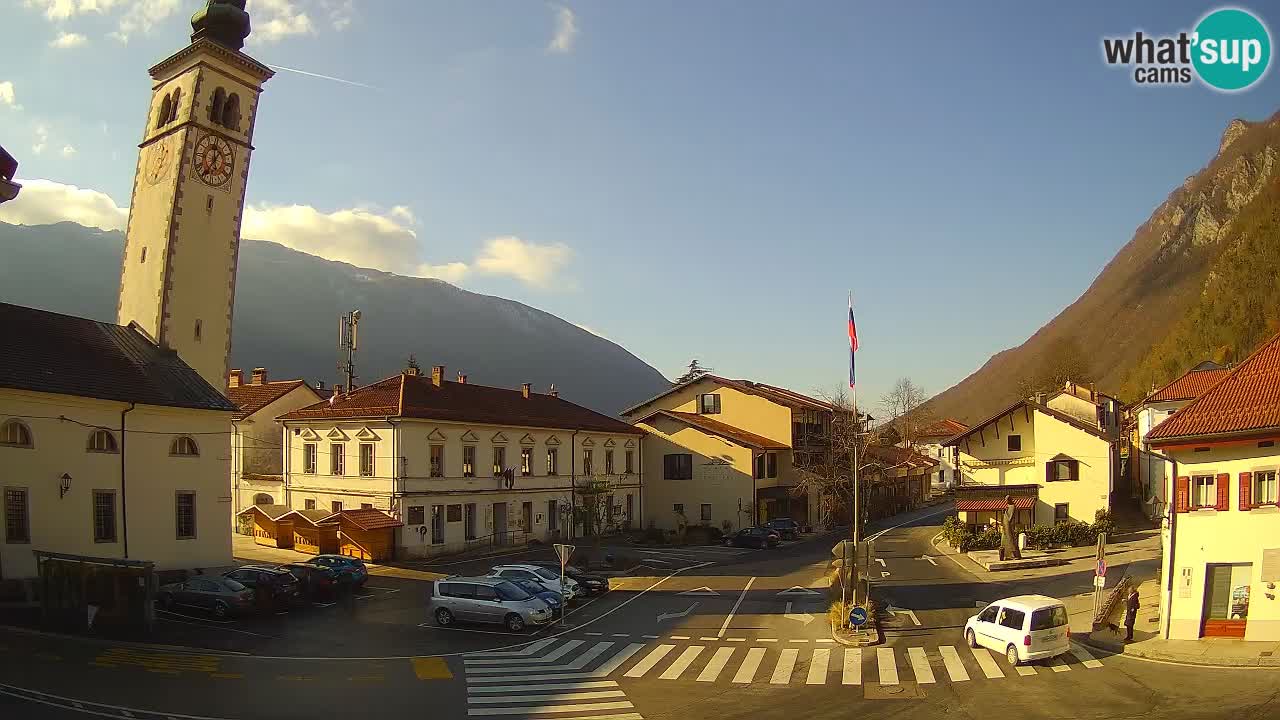 Cámara web en vivo Centro de la ciudad de Kobarid – Valle de Soča – Eslovenia