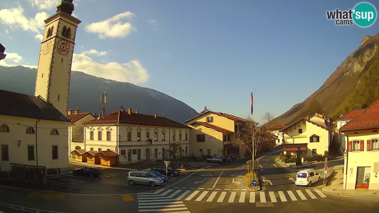 Cámara web en vivo Centro de la ciudad de Kobarid – Valle de Soča – Eslovenia