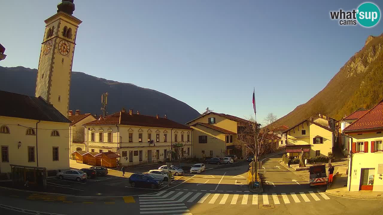 Cámara web en vivo Centro de la ciudad de Kobarid – Valle de Soča – Eslovenia