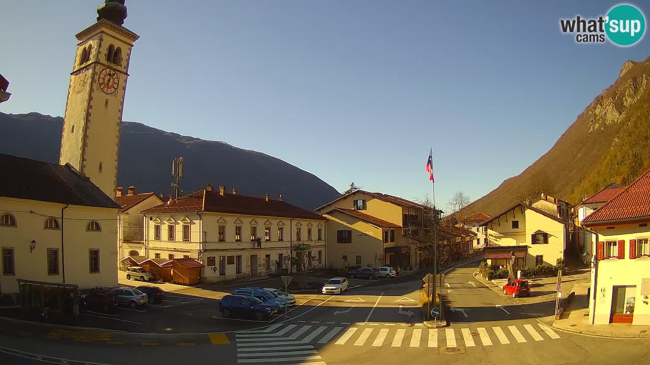 Cámara web en vivo Centro de la ciudad de Kobarid – Valle de Soča – Eslovenia