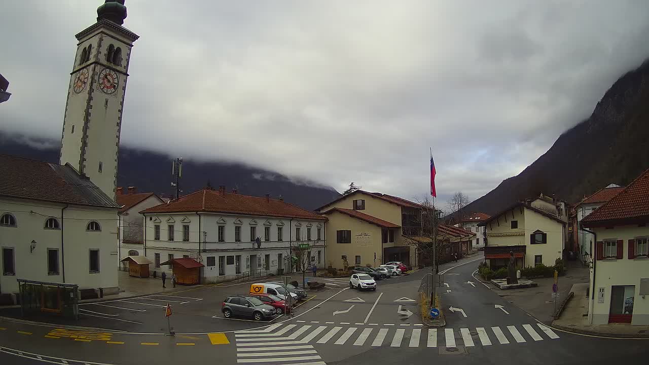 Spletna kamera Kobarid center mesta – dolina Soče – Slovenija