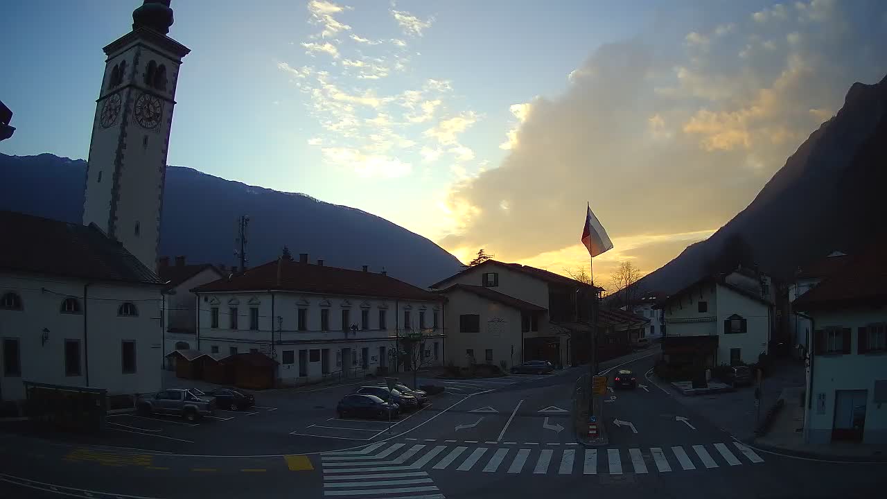 Live-Webcam Stadtzentrum von Kobarid – Soča-Tal – Slowenien