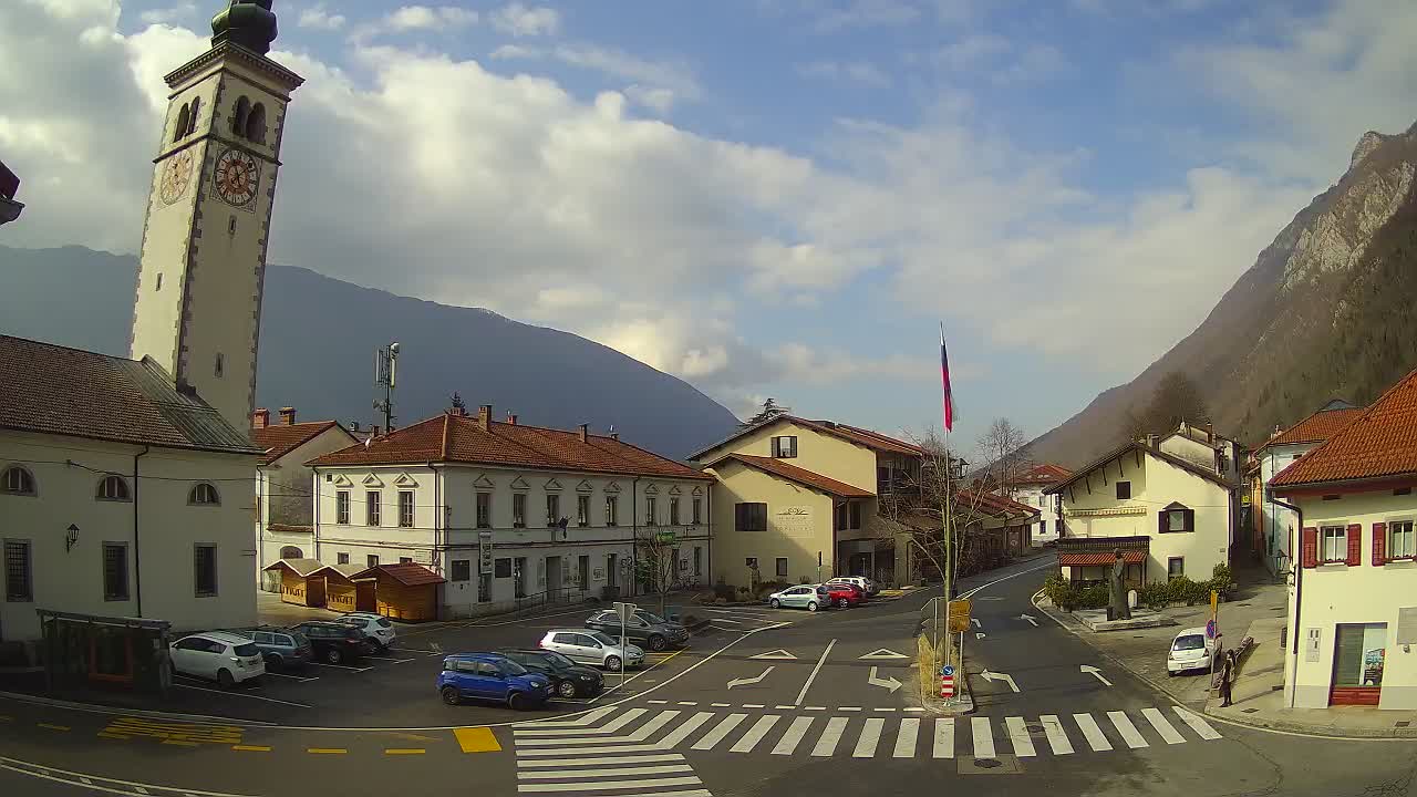 Live-Webcam Stadtzentrum von Kobarid – Soča-Tal – Slowenien