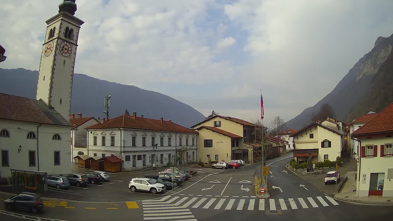 Live-Webcam Stadtzentrum von Kobarid – Soča-Tal – Slowenien