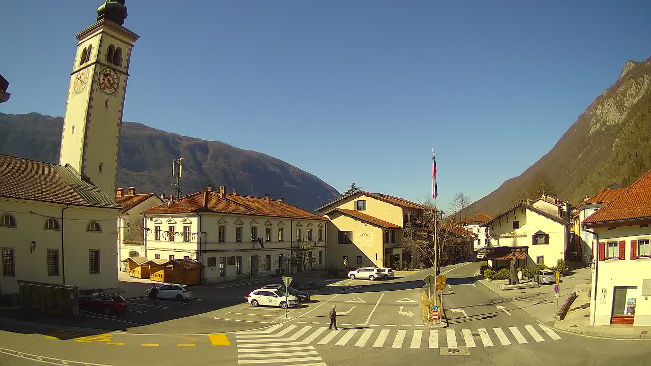 Cámara web en vivo Centro de la ciudad de Kobarid – Valle de Soča – Eslovenia