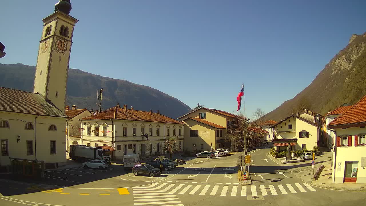 Live-Webcam Stadtzentrum von Kobarid – Soča-Tal – Slowenien