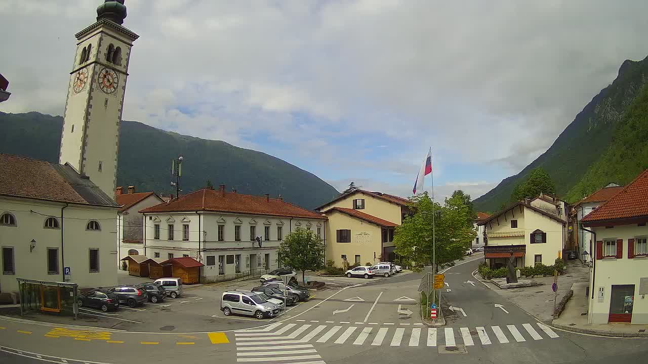 Webcam en direct du centre-ville de Kobarid – Vallée de la Soča – Slovénie
