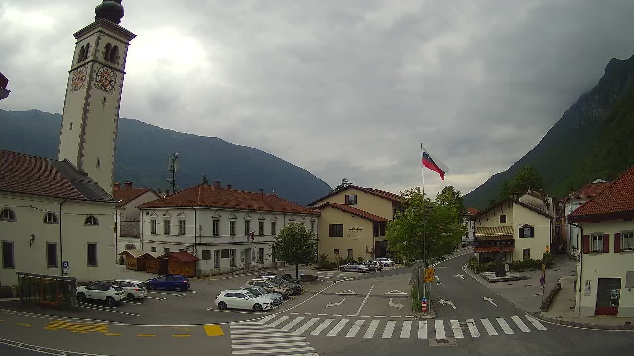 Live-Webcam Stadtzentrum von Kobarid – Soča-Tal – Slowenien