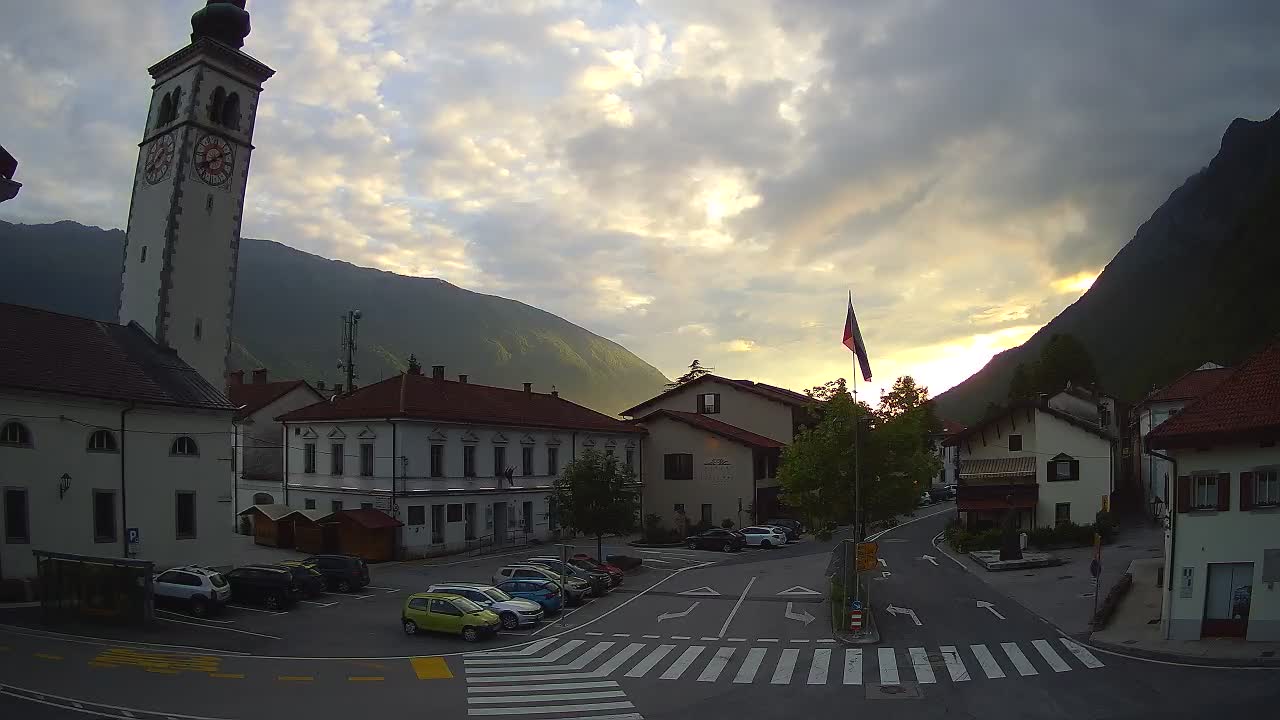 Live-Webcam Stadtzentrum von Kobarid – Soča-Tal – Slowenien