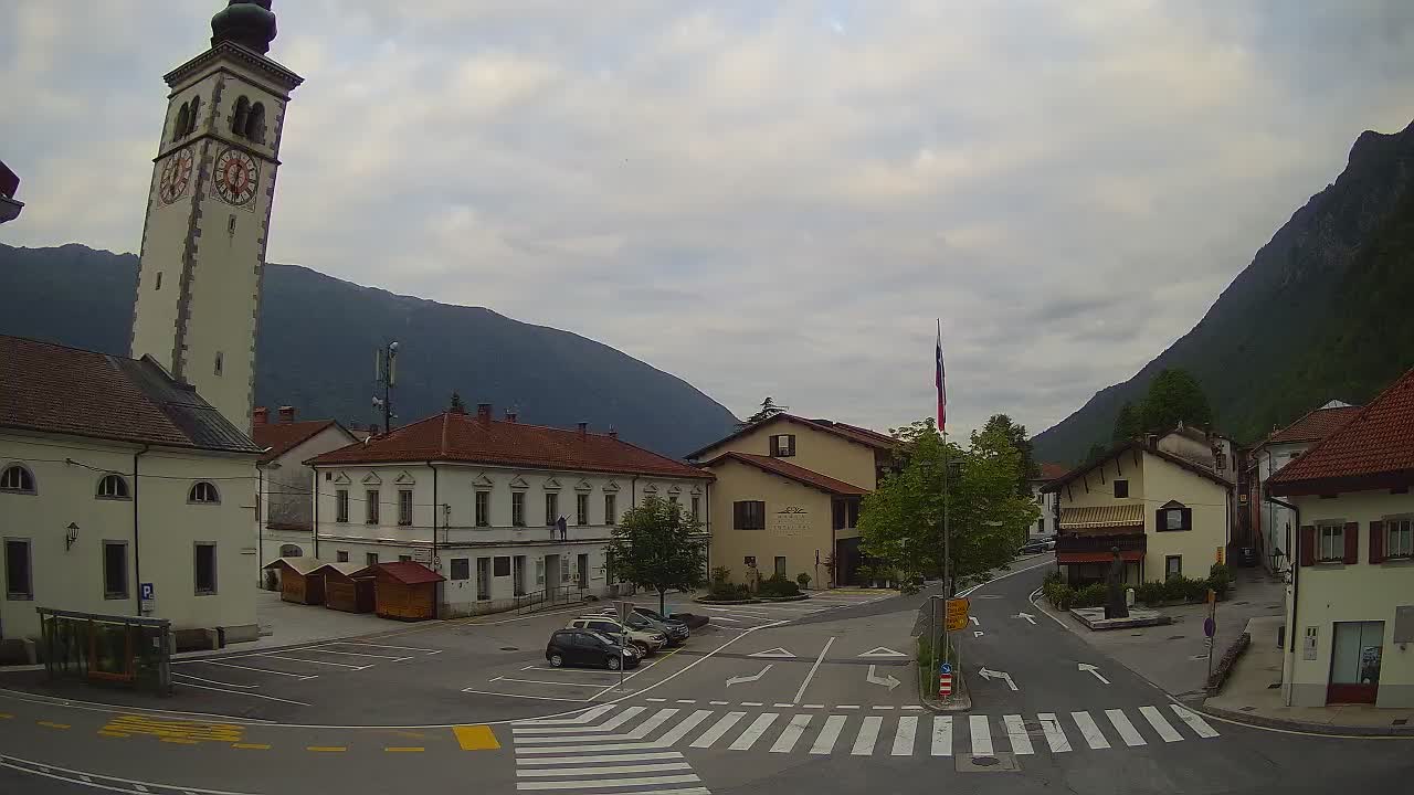Live-Webcam Stadtzentrum von Kobarid – Soča-Tal – Slowenien