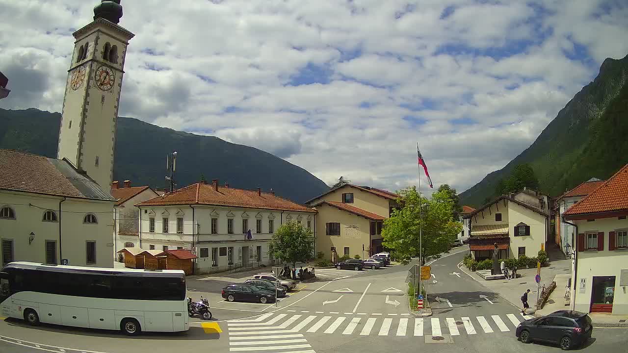 Live webcam Kobarid – Caporetto centro città – Valle dell’Isonzo – Slovenia