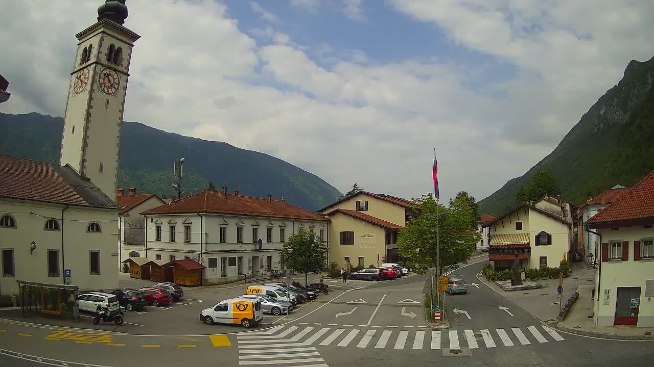 Live-Webcam Stadtzentrum von Kobarid – Soča-Tal – Slowenien