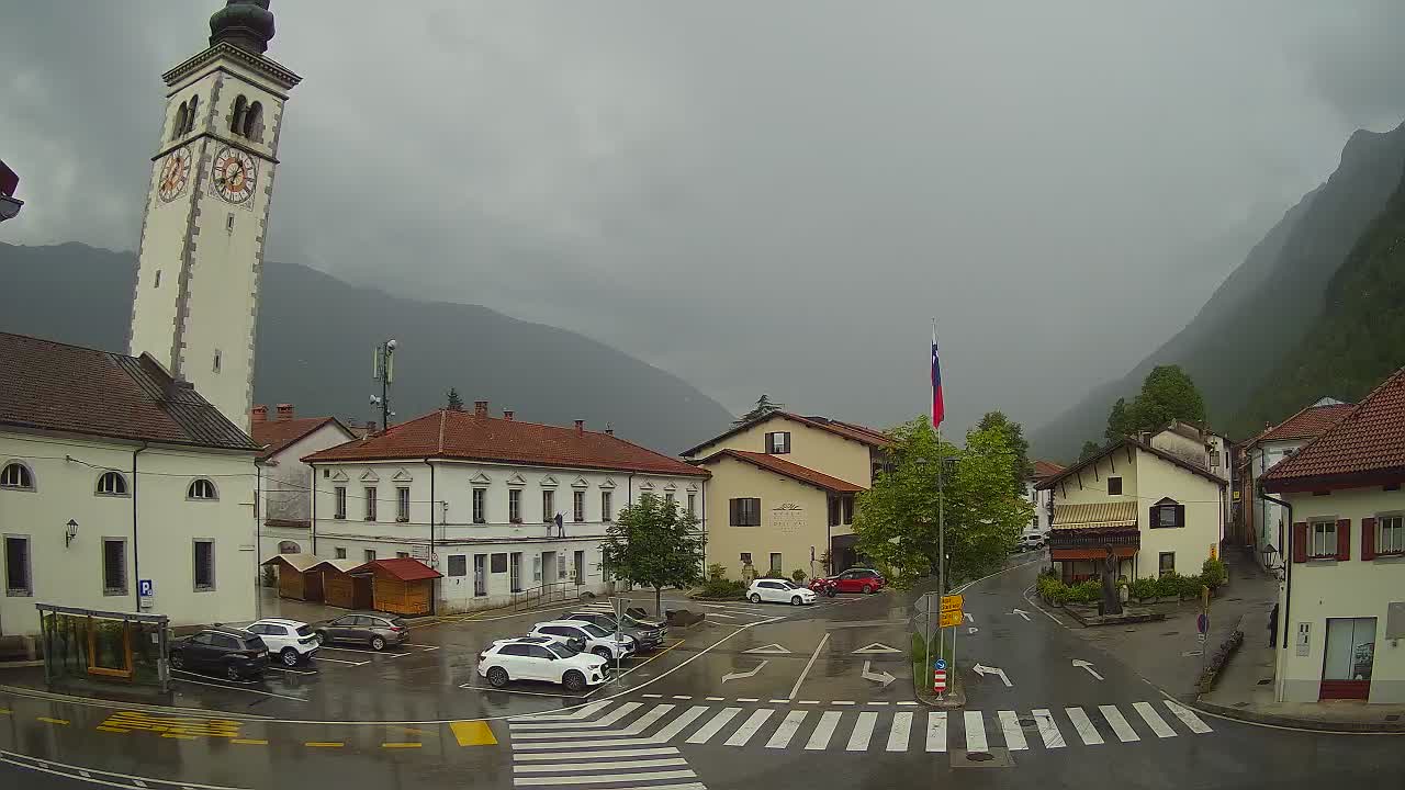 Web kamera uživo Centar grada Kobarida – dolina Soče – Slovenija