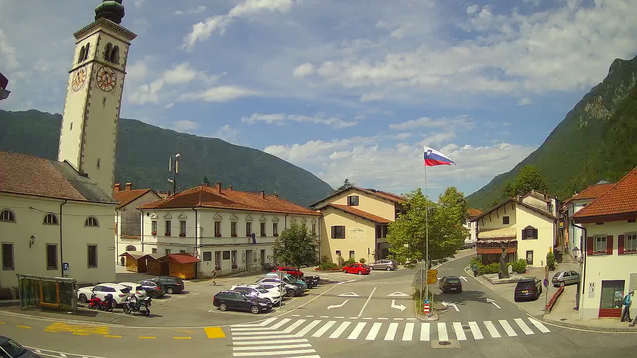 Live-Webcam Stadtzentrum von Kobarid – Soča-Tal – Slowenien