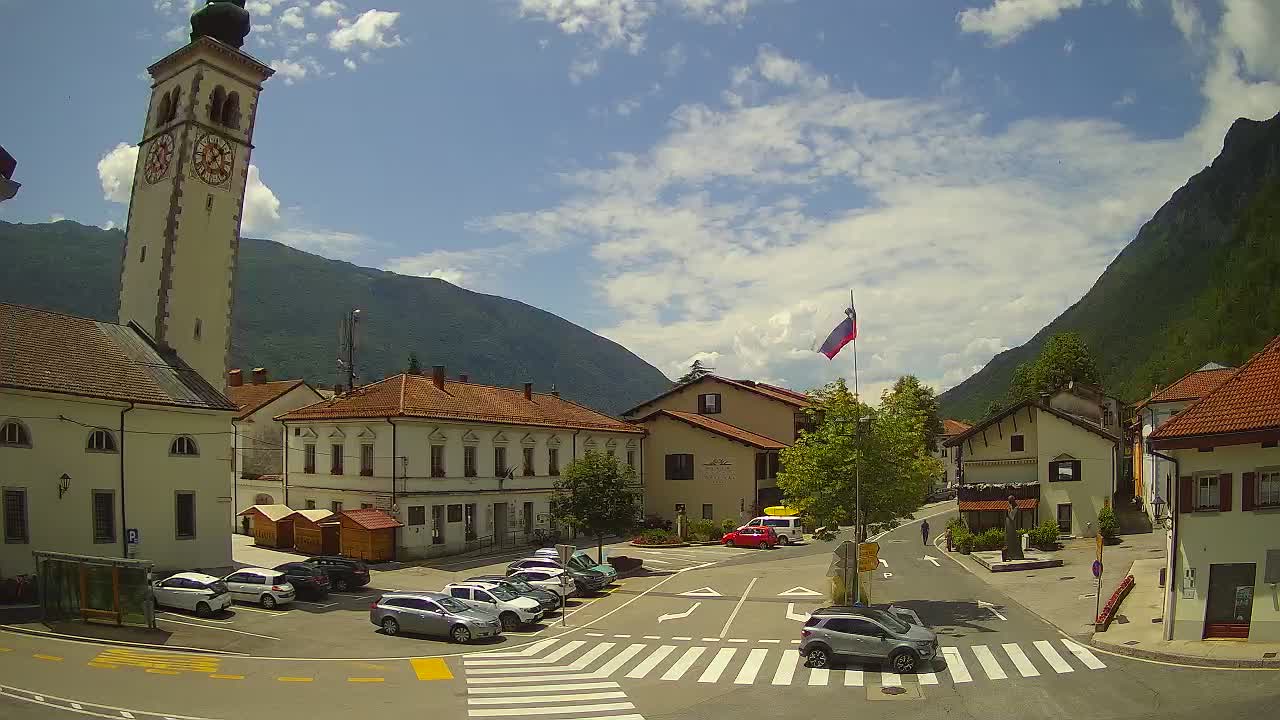 Live-Webcam Stadtzentrum von Kobarid – Soča-Tal – Slowenien