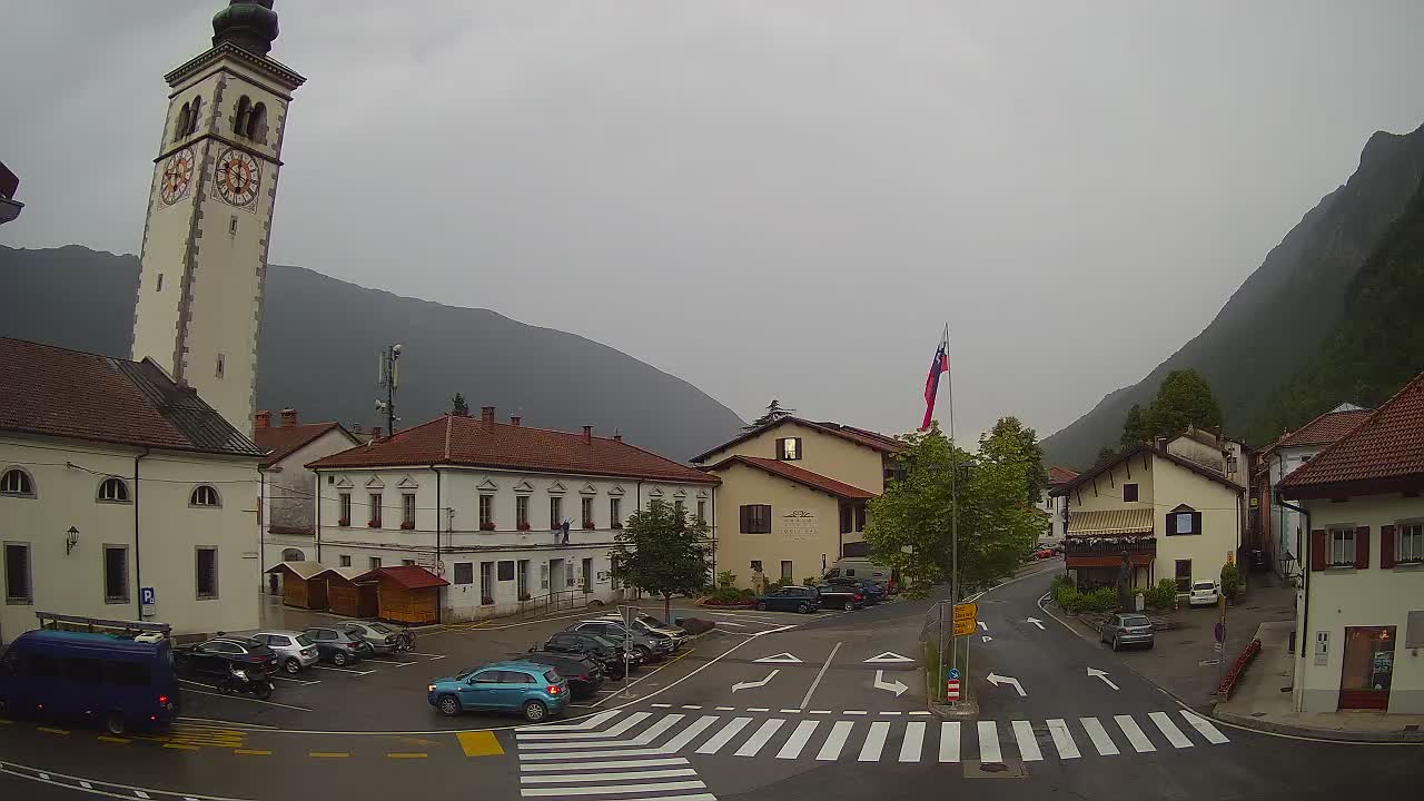 Web kamera uživo Centar grada Kobarida – dolina Soče – Slovenija