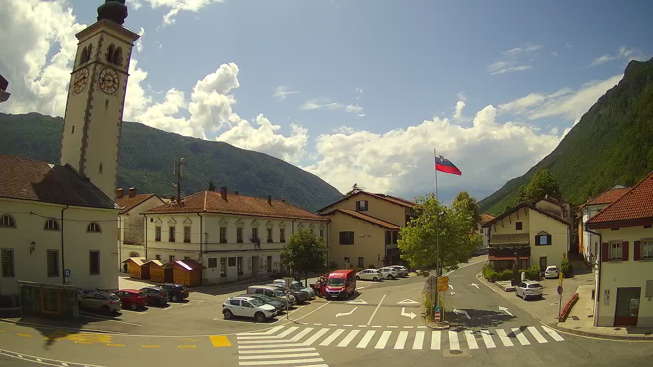 Live-Webcam Stadtzentrum von Kobarid – Soča-Tal – Slowenien