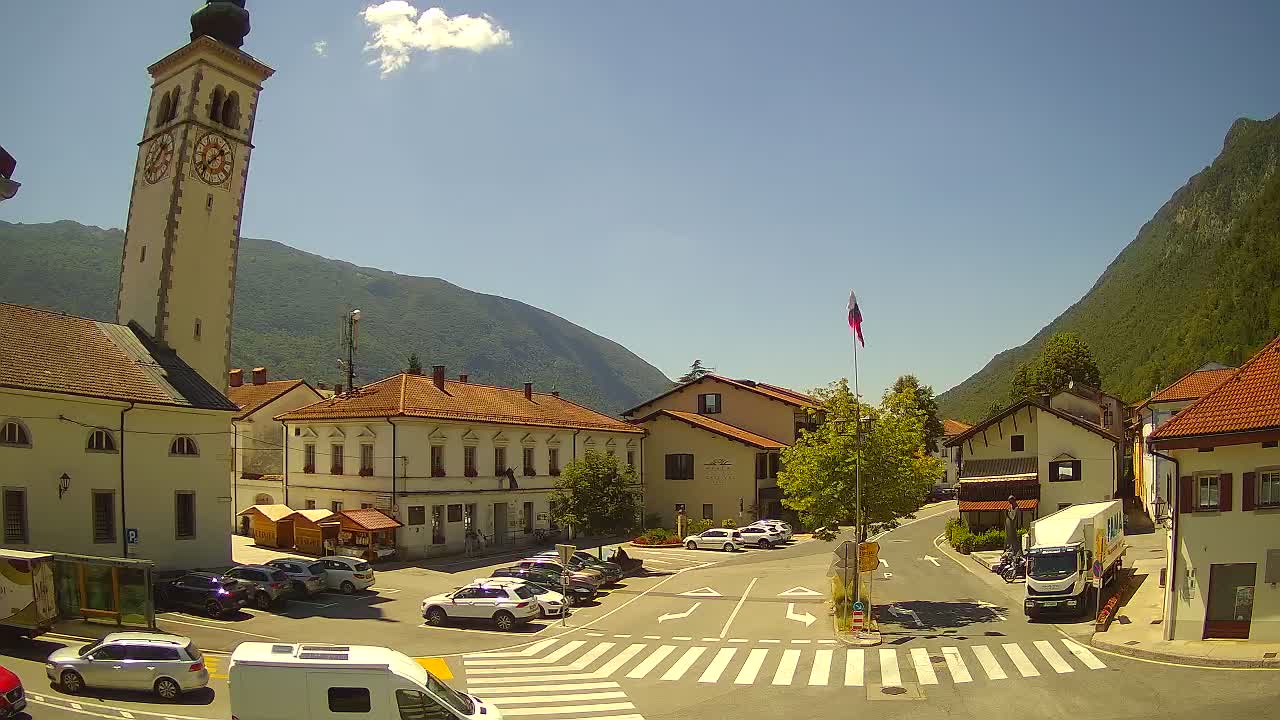 Webcam en direct du centre-ville de Kobarid – Vallée de la Soča – Slovénie