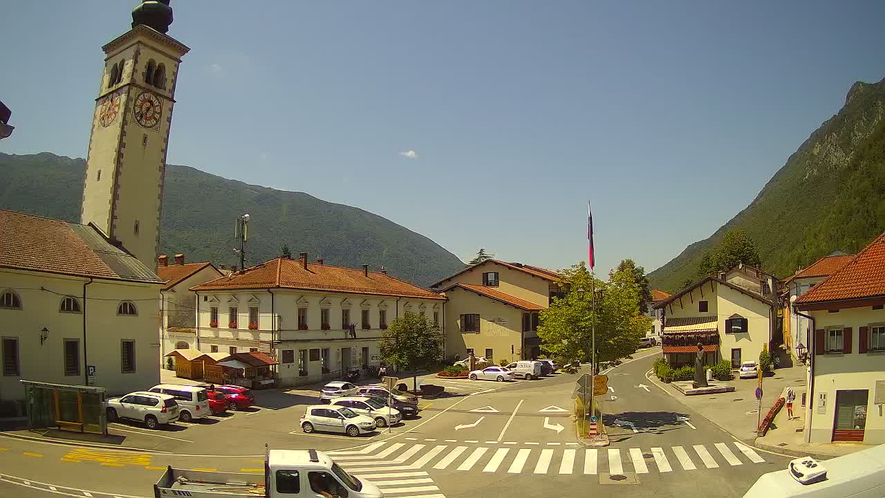 Live-Webcam Stadtzentrum von Kobarid – Soča-Tal – Slowenien