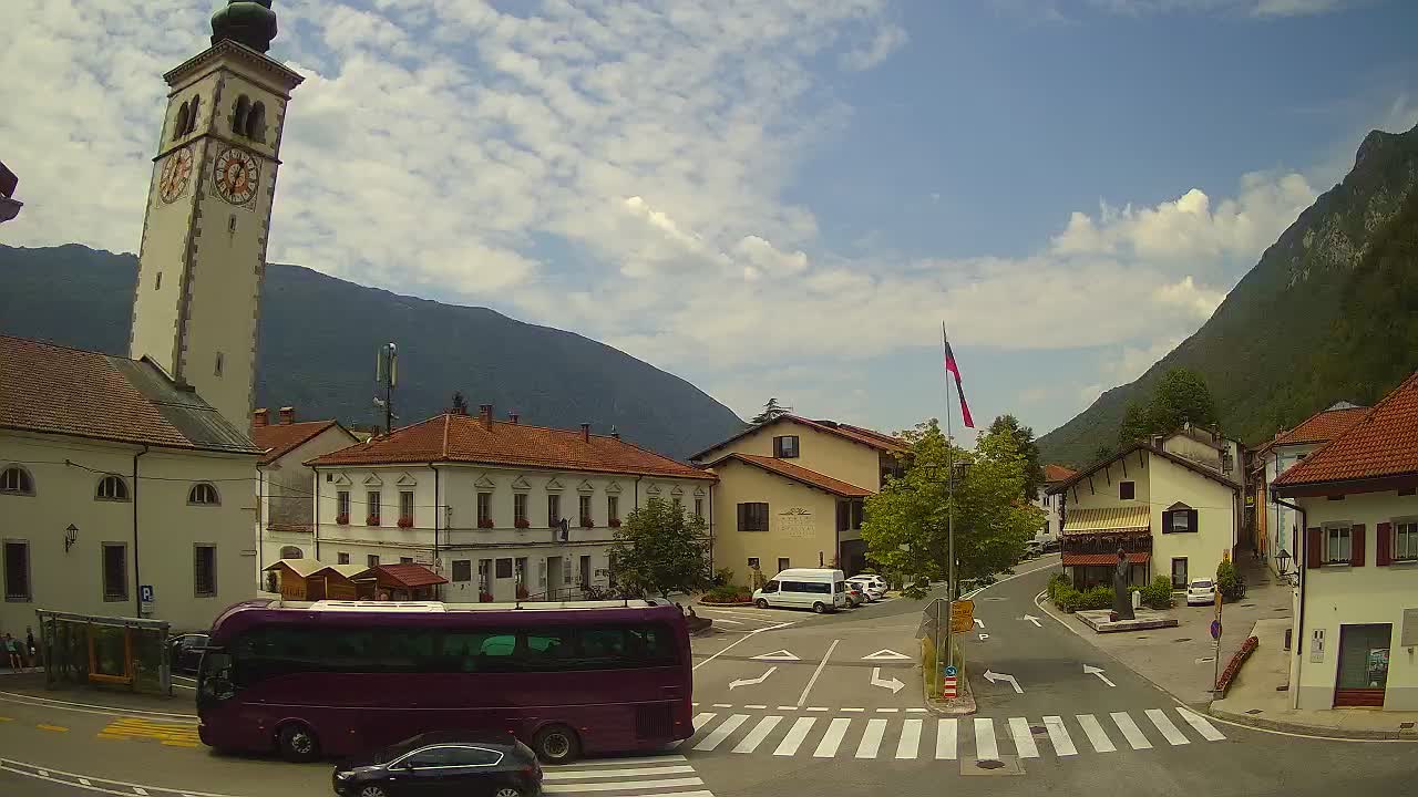 Live-Webcam Stadtzentrum von Kobarid – Soča-Tal – Slowenien