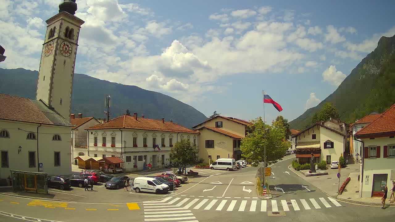 Live-Webcam Stadtzentrum von Kobarid – Soča-Tal – Slowenien