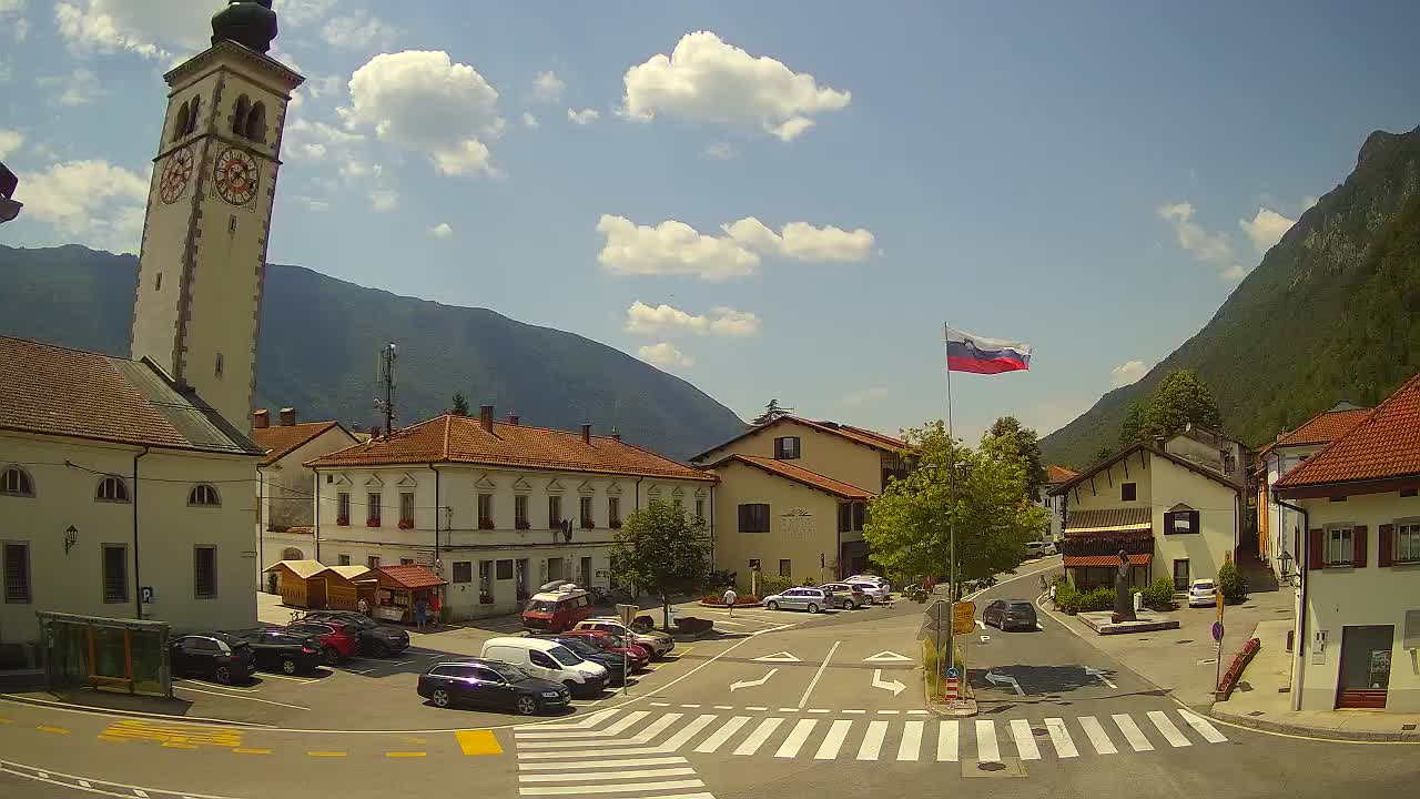 Live webcam Kobarid – Caporetto centro città – Valle dell’Isonzo – Slovenia