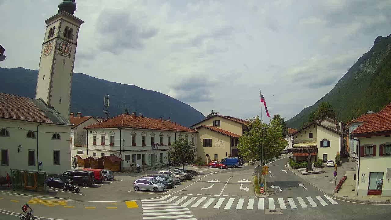 Web kamera uživo Centar grada Kobarida – dolina Soče – Slovenija