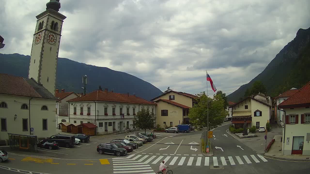 Web kamera uživo Centar grada Kobarida – dolina Soče – Slovenija