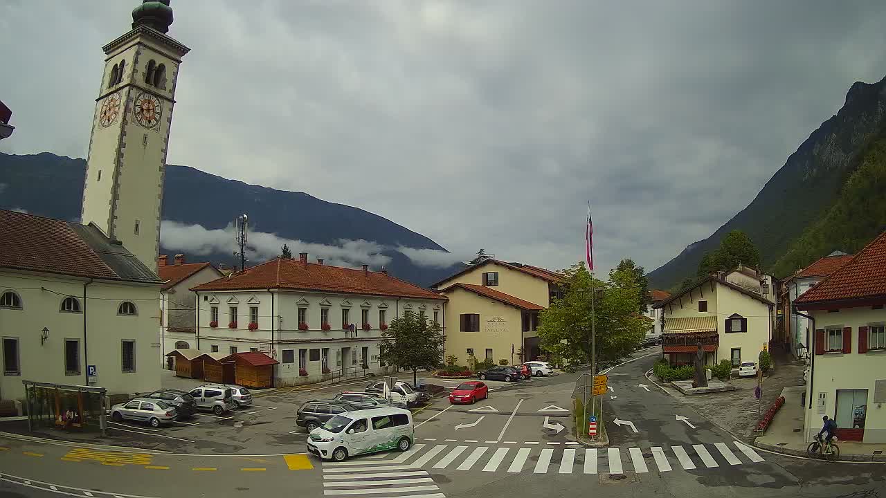 Live-Webcam Stadtzentrum von Kobarid – Soča-Tal – Slowenien
