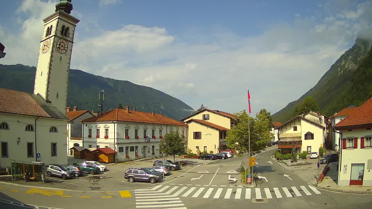 Live-Webcam Stadtzentrum von Kobarid – Soča-Tal – Slowenien