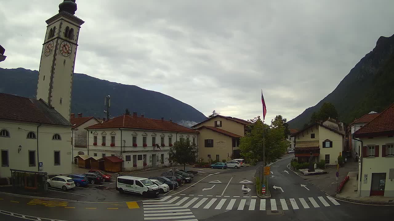 Web kamera uživo Centar grada Kobarida – dolina Soče – Slovenija