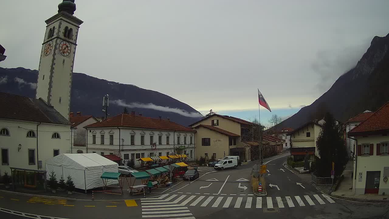 Spletna kamera Kobarid center mesta – dolina Soče – Slovenija