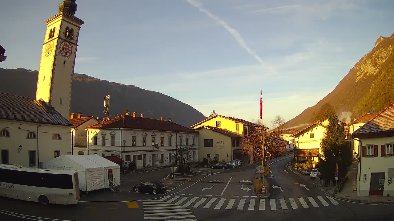 Live-Webcam Stadtzentrum von Kobarid – Soča-Tal – Slowenien