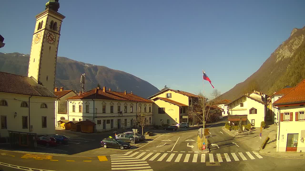 Live-Webcam Stadtzentrum von Kobarid – Soča-Tal – Slowenien