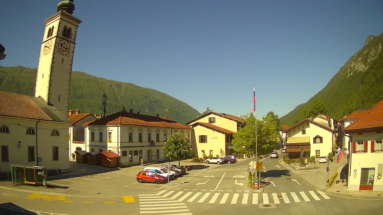 Live-Webcam Stadtzentrum von Kobarid – Soča-Tal – Slowenien