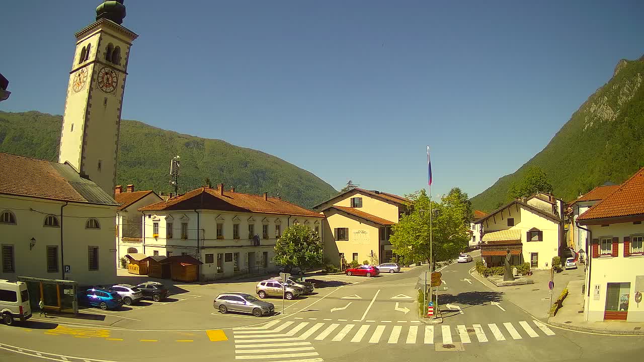 Live-Webcam Stadtzentrum von Kobarid – Soča-Tal – Slowenien