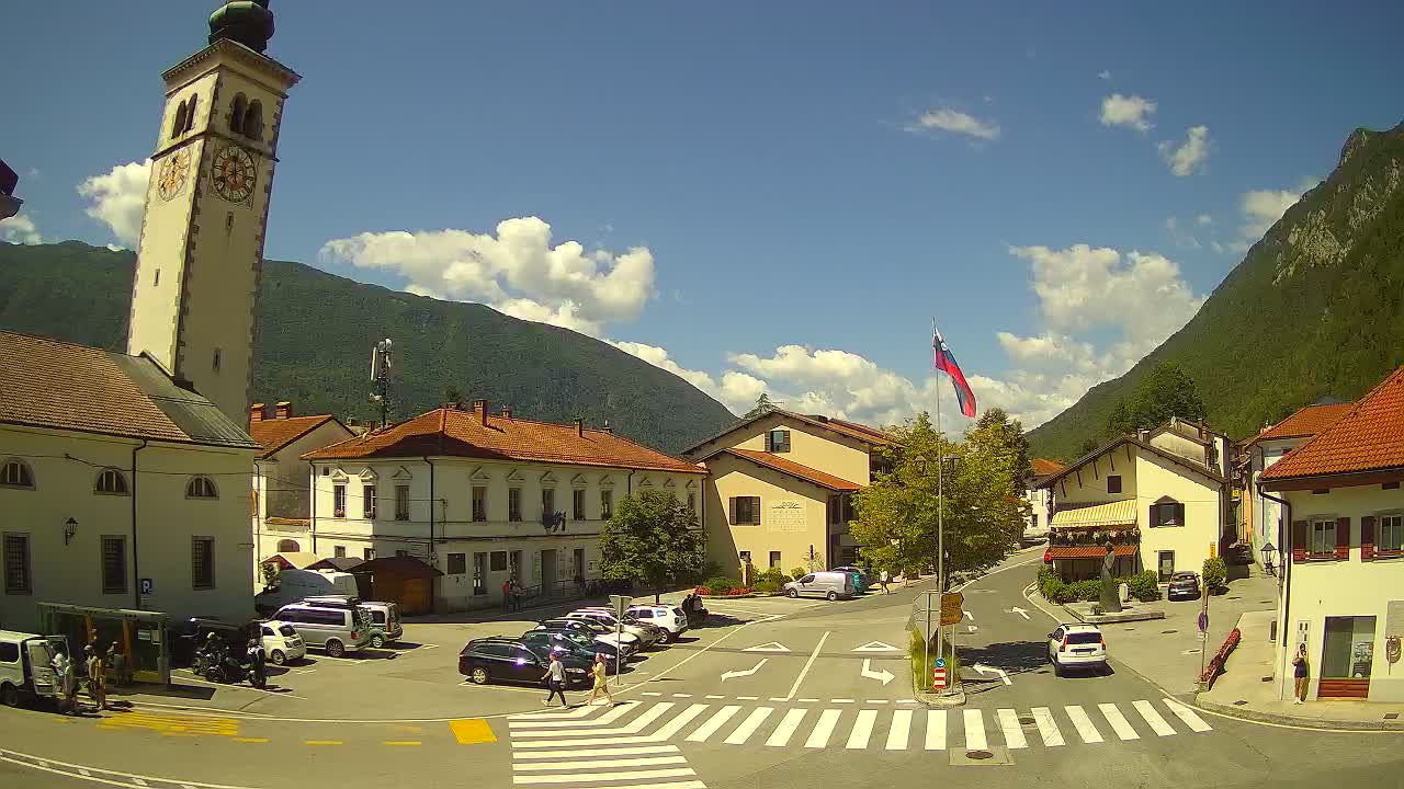 Live webcam Kobarid – Caporetto centro città – Valle dell’Isonzo – Slovenia
