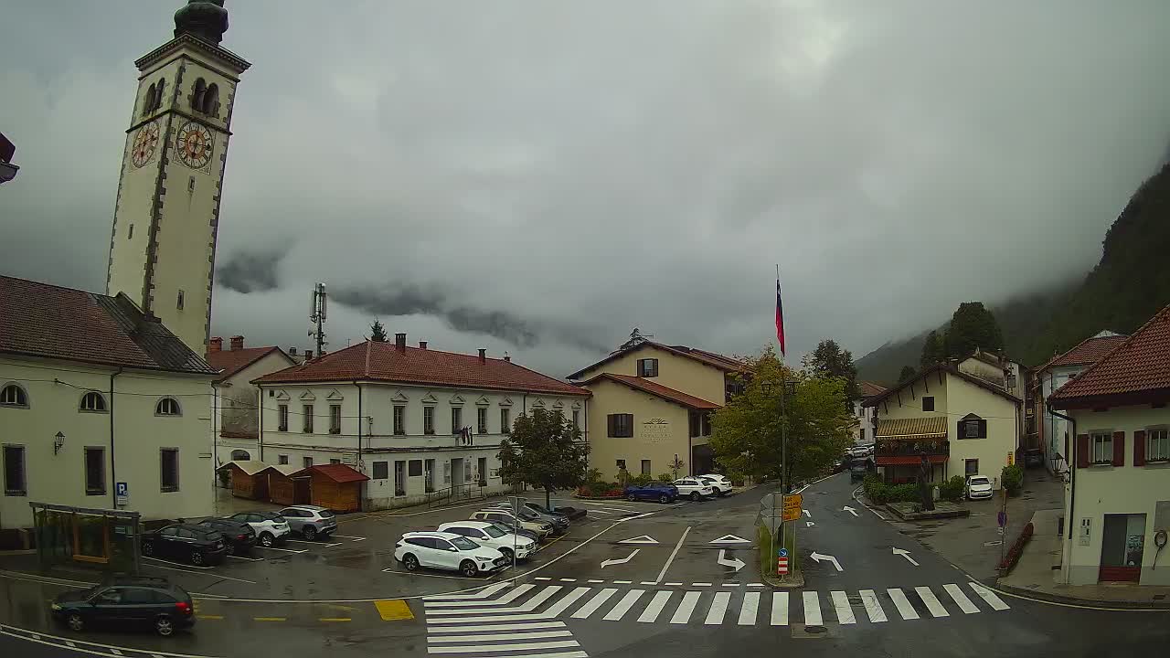 Web kamera uživo Centar grada Kobarida – dolina Soče – Slovenija