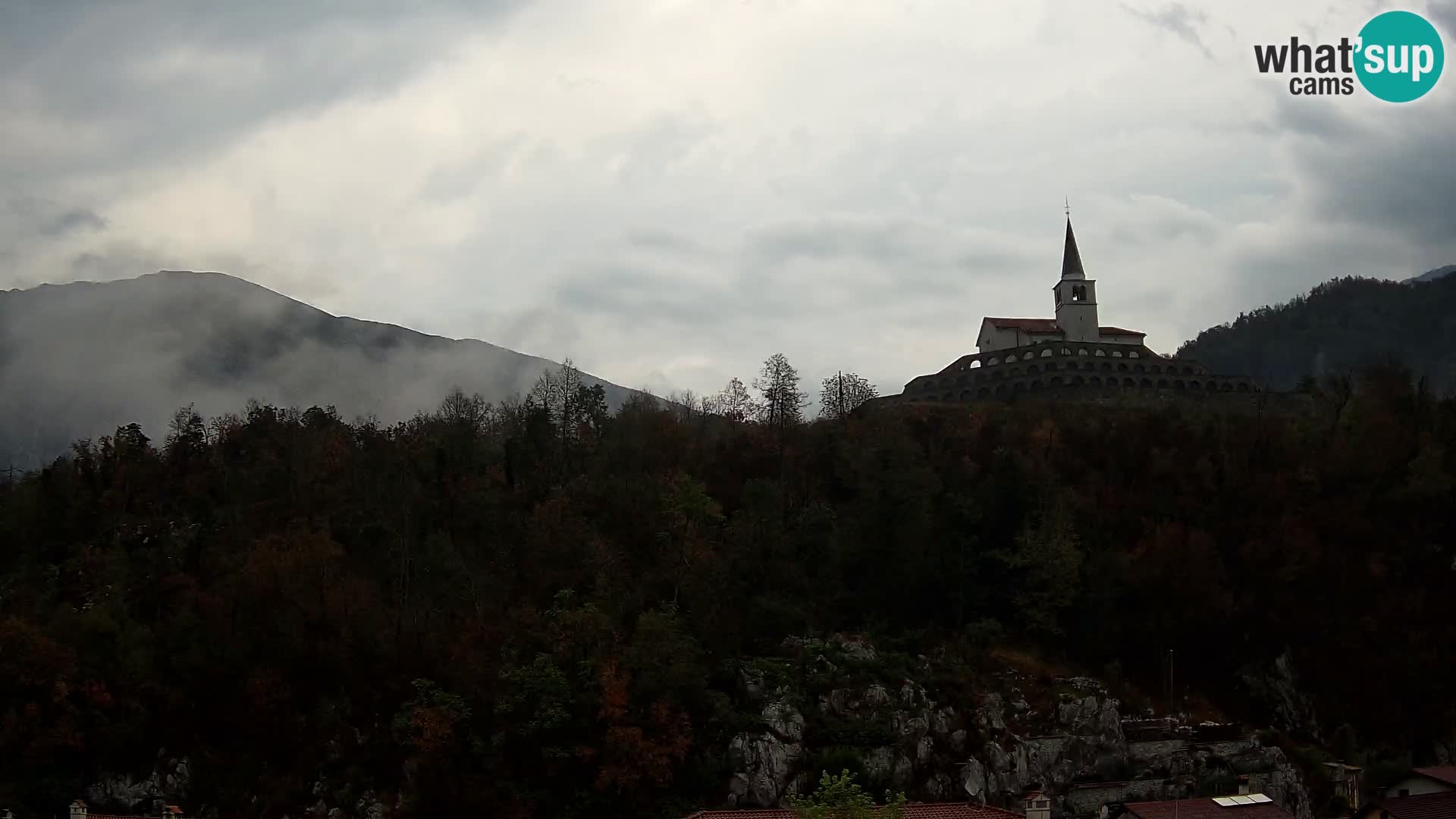 Kobarid webcam – View to Charnel House from 1st world war