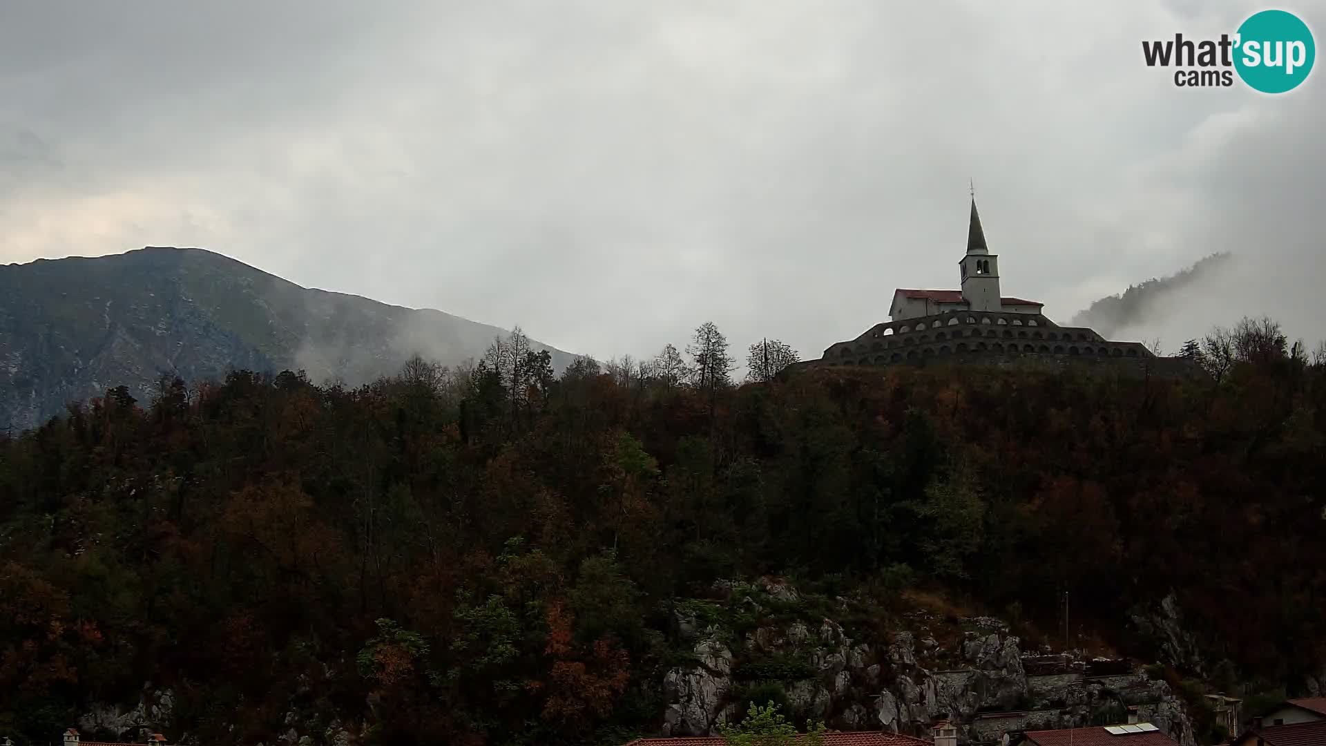 Kobarid webcam – View to Charnel House from 1st world war