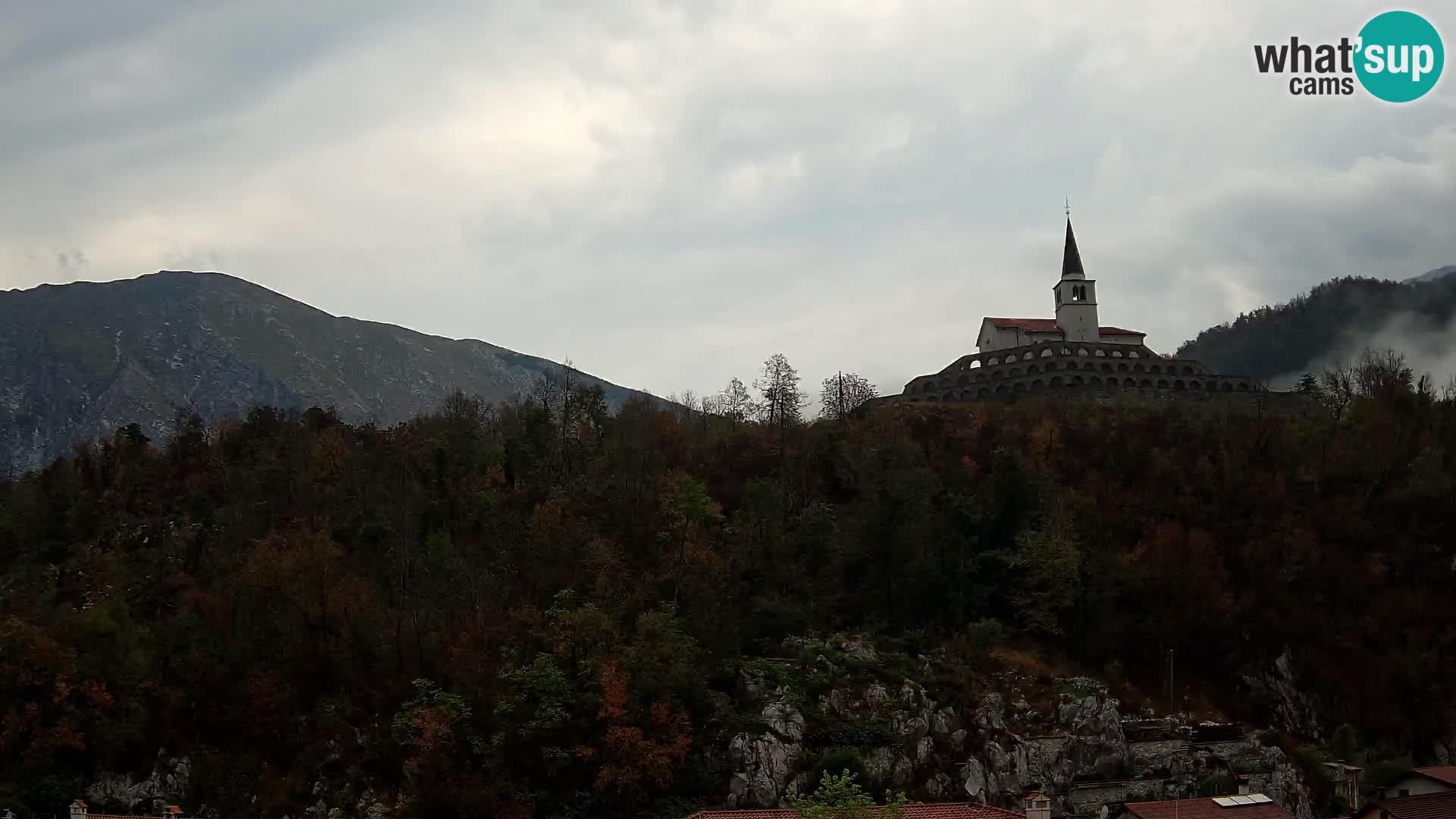 Kobarid webcam – View to Charnel House from 1st world war