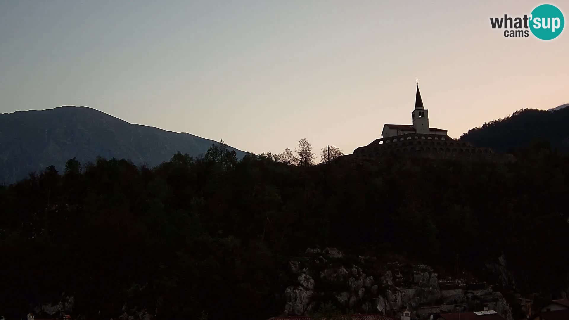 Kobarid webcam – View to Charnel House from 1st world war