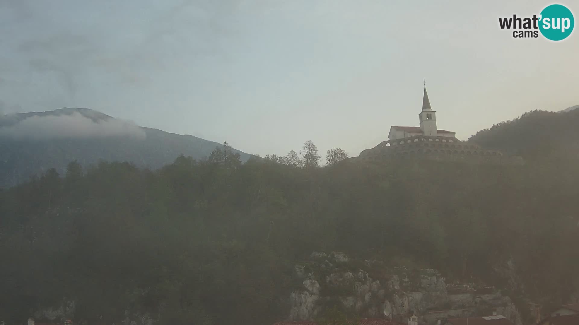 Kobarid-Webcam – Blick auf das Beinhaus aus dem 1. Weltkrieg