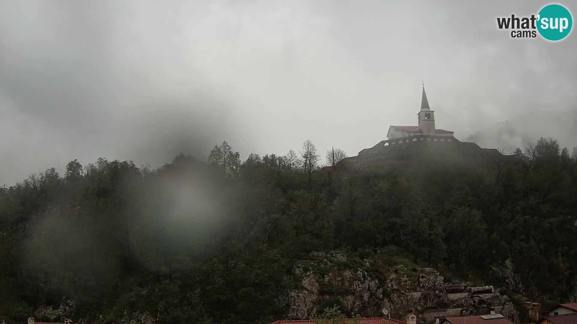 Kobarid-Webcam – Blick auf das Beinhaus aus dem 1. Weltkrieg