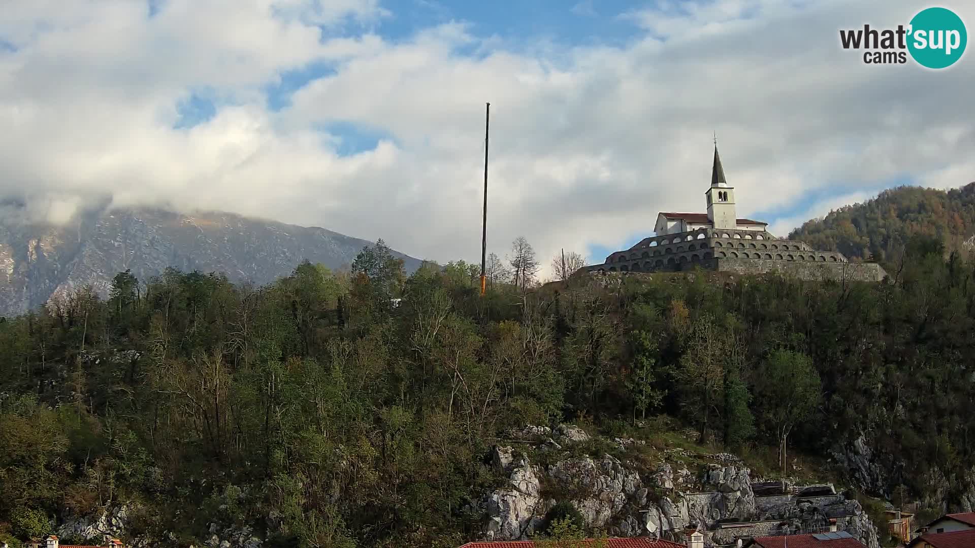 Kobarid webcam – View to Charnel House from 1st world war