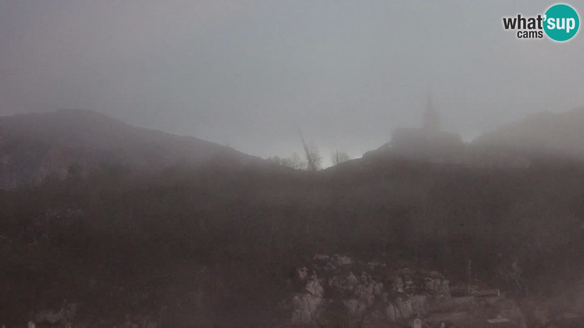 Kobarid-Webcam – Blick auf das Beinhaus aus dem 1. Weltkrieg